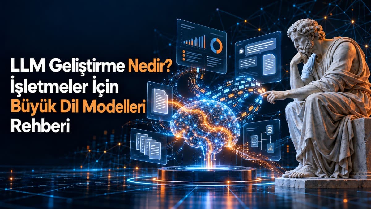 LLM Geliştirme Nedir? İşletmeler İçin Büyük Dil Modelleri Rehberi kapak görseli